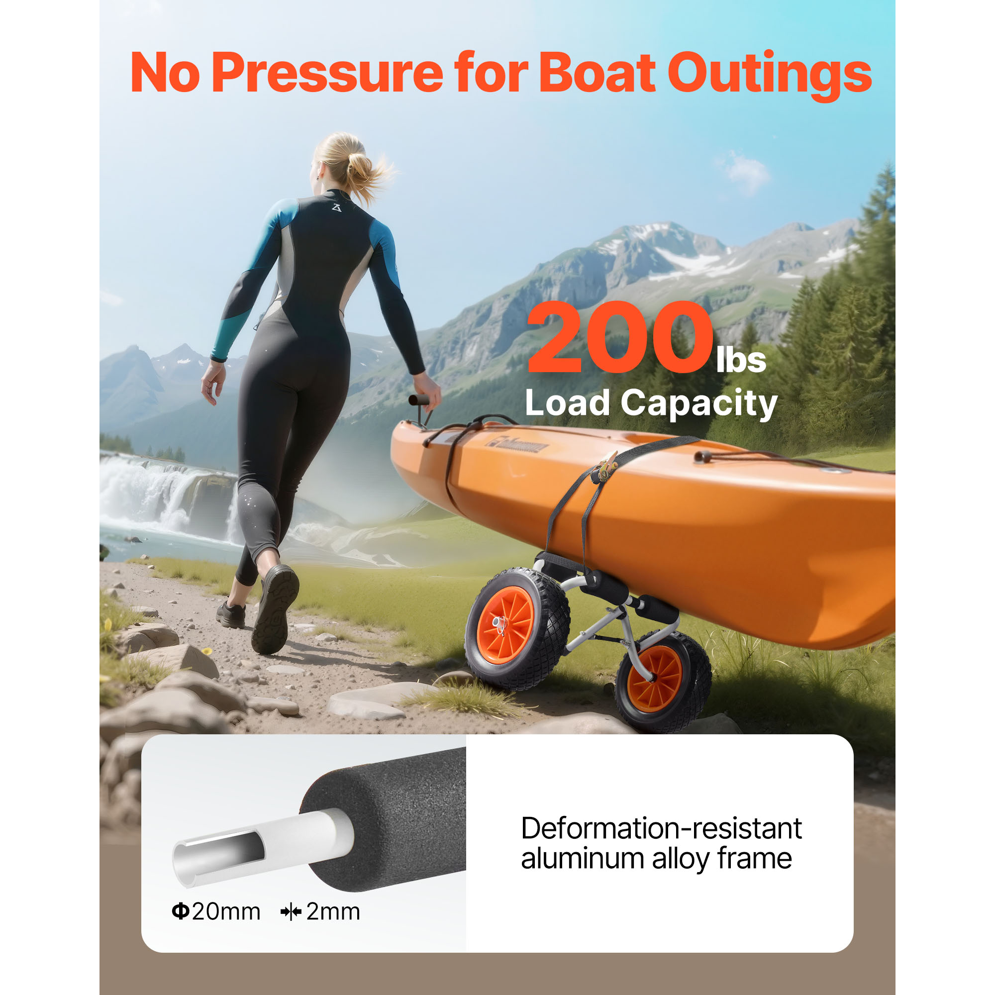 SucceBuy 200 lbs Kayak Cart Fo - Fishing Kayak Crate recension och pris