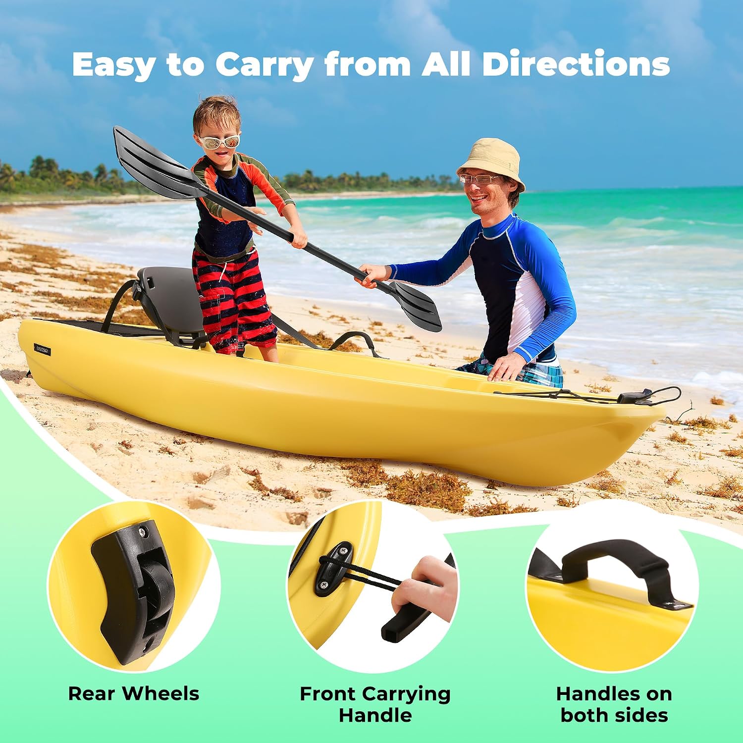 Kayak with Paddle 6.5 FT Recre - Fishing Kayak Paddle recension och pris